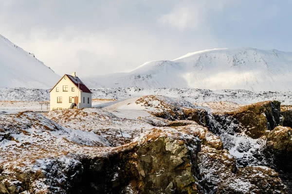 Arnastapi Pueblo Pesquero Invierno Iceland — Foto de Stock