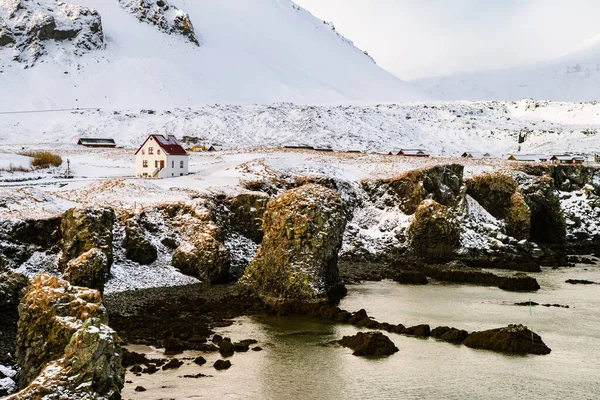 Ψαρόπολη Arnastapi Χειμώνα Iceland — Φωτογραφία Αρχείου