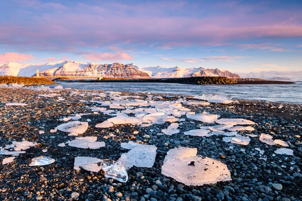 Παγόβουνο Κομμάτι Στην Παραλία Διαμάντι Iceland — Φωτογραφία Αρχείου