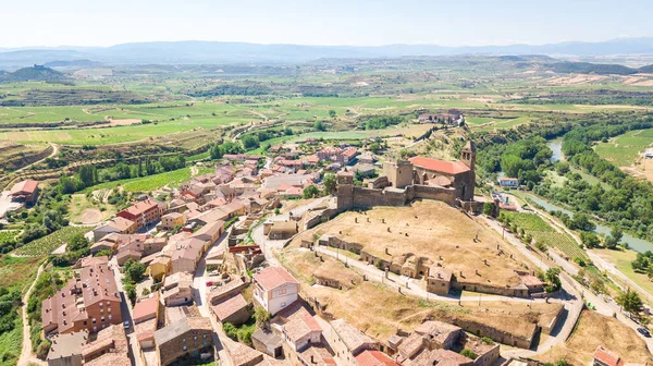 Flygfoto Över Elciego Stad Rioja Spanien — Stockfoto