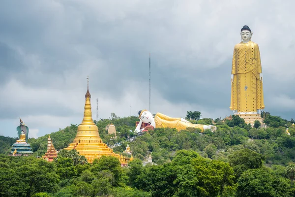 Fantastisk Utsikt Över Pagodas Komplex Moniwa Myanmar — Stockfoto