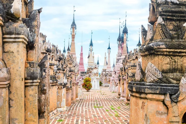 Berühmte Komplexe Pagode Von Kakku Myanmar — Stockfoto