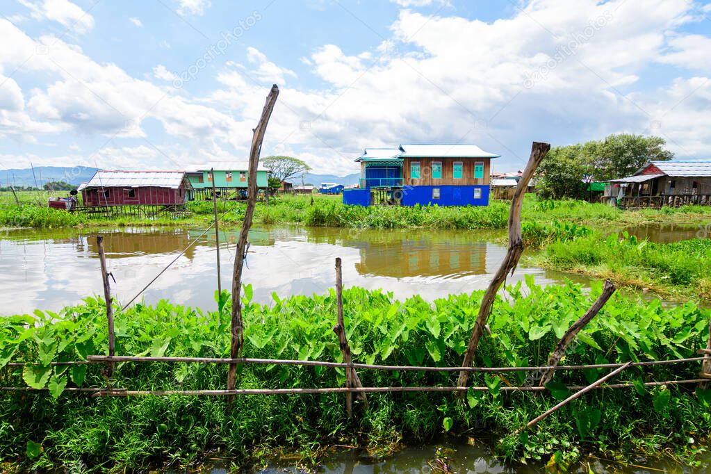 floating village at inle lake, myanmar