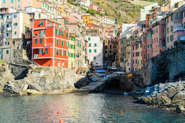 Удивительный Город Риомаджоре Cinque Terre — стоковое фото