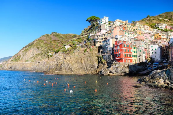 Удивительный Город Риомаджоре Cinque Terre — стоковое фото