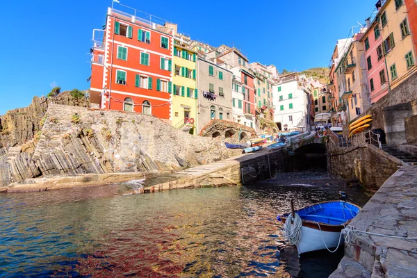 Удивительный Город Риомаджоре Cinque Terre — стоковое фото