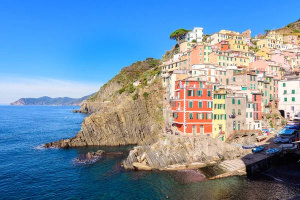 Удивительный Город Риомаджоре Cinque Terre — стоковое фото