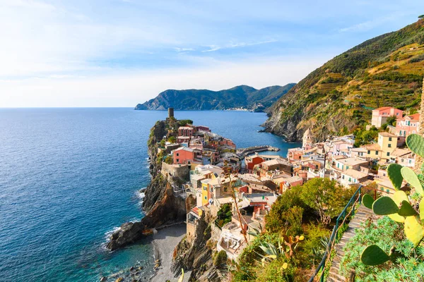 Удивительный Город Риомаджоре Cinque Terre — стоковое фото