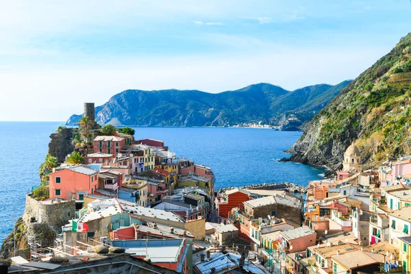 Удивительный Город Риомаджоре Cinque Terre — стоковое фото