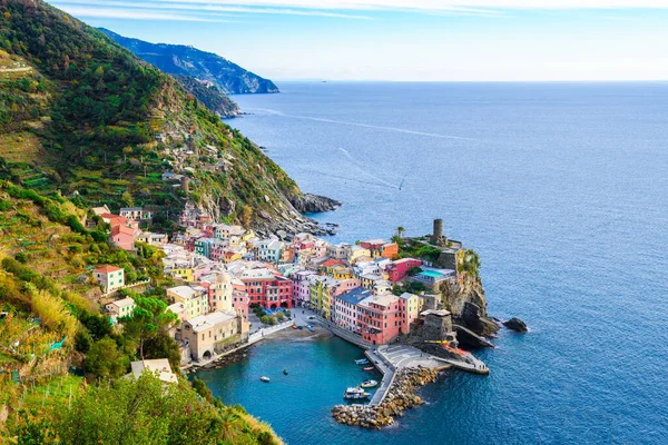 Удивительный Город Риомаджоре Cinque Terre — стоковое фото