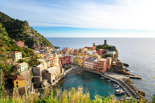 Удивительный Город Риомаджоре Cinque Terre — стоковое фото