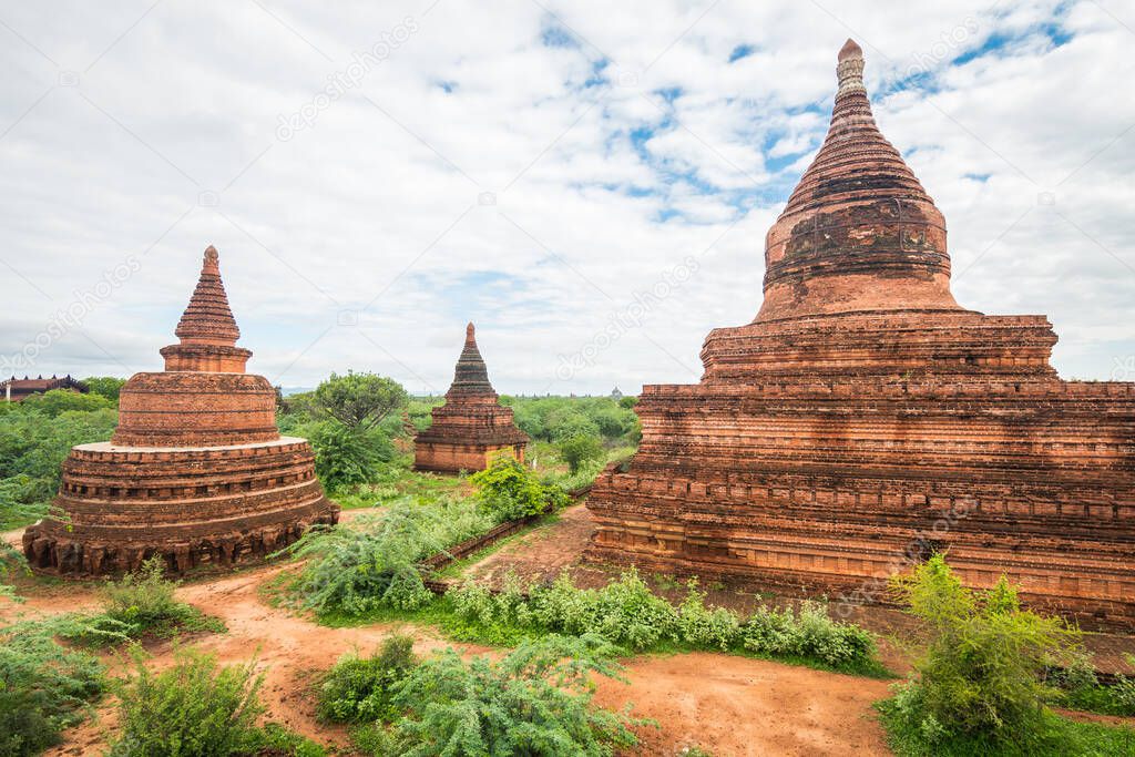 views of famous temple in bagan, myanmar