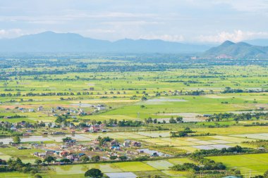 Myanmar kırsalının panoramik görüntüsü