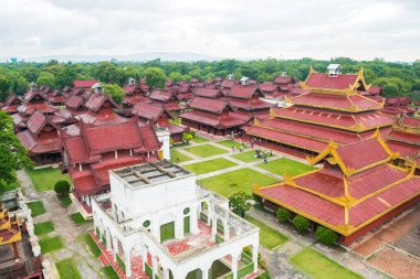 Mandalay Kraliyet Sarayı panoramik manzarası, Myanmar