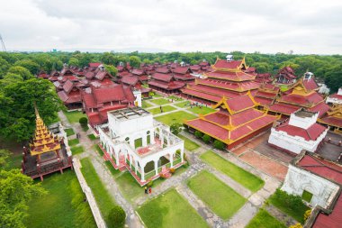 Mandalay Kraliyet Sarayı panoramik manzarası, Myanmar