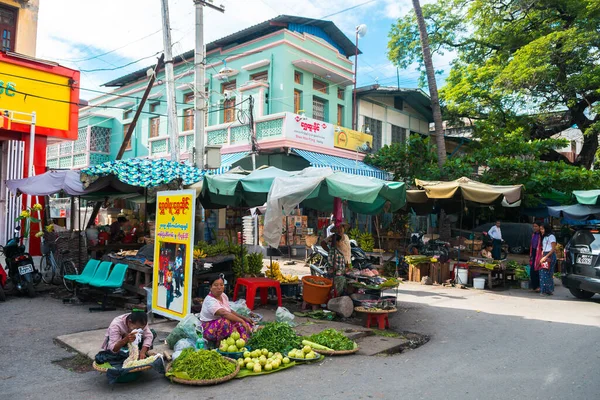 Mandalay Myanmar Août 2019 Marché Local Traditionnel Mandalay Rues — Photo