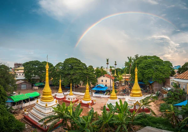Incrível Pôr Sol Cidade Monywa Mianmar — Fotografia de Stock