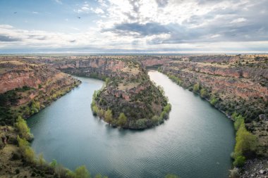 İnanılmaz Aeria View of l caon del Rio Lobos wild, İspanya