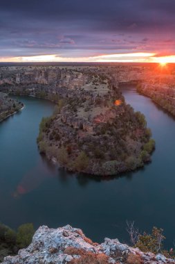 İnanılmaz Aeria View of l caon del Rio Lobos wild, İspanya
