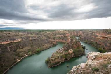 İnanılmaz Aeria View of l caon del Rio Lobos wild, İspanya
