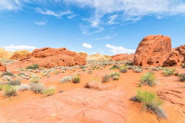 Yangın vadisinde inanılmaz kumtaşı şekilleri Ulusal Park, Nevada