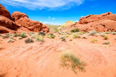 Yangın vadisinde inanılmaz kumtaşı şekilleri Ulusal Park, Nevada