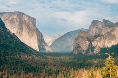 Yosemite Vadisi, Usa 'daki El Capitan Dağı' nın muhteşem manzarası.