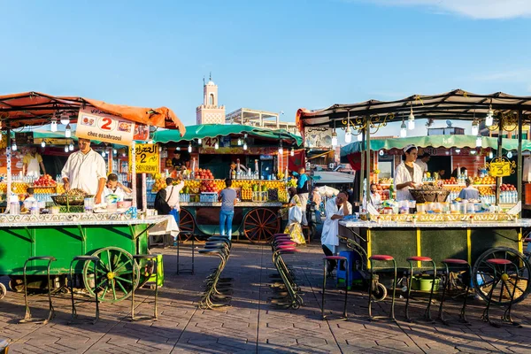 Marrakech Morocco November 2017 Panoramisch Uitzicht Het Djemaa Fna Plein — Stockfoto