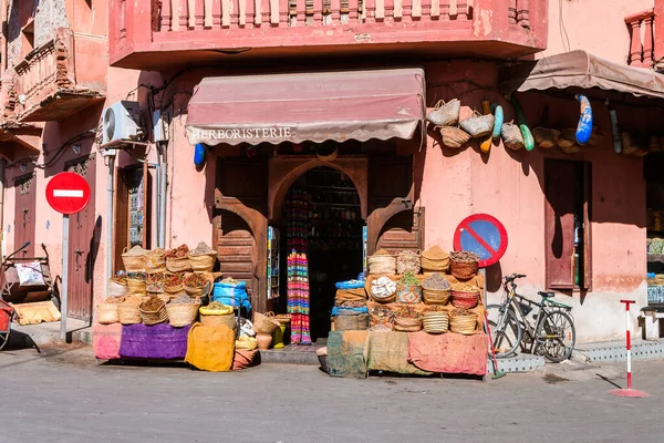 Marrakech Maroc Novembre 2017 Rue Colorée Médina Marrakech Maroc — Photo