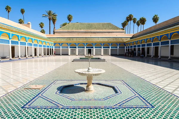 Patio Coloré Palais Marrakech Bahia Maroc Image En Vente
