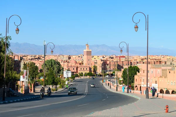 Marrakech Och Morocco November 2017 Marrakech Medina Utsikt Med Atlas — Stockfoto