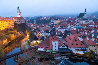 Güzel ortaçağ kasabası Cesky Krumlov, Çek Cumhuriyeti