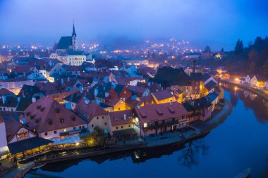 Güzel ortaçağ kasabası Cesky Krumlov, Çek Cumhuriyeti