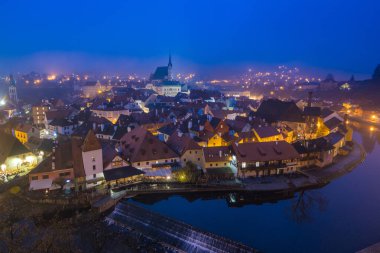 Güzel ortaçağ kasabası Cesky Krumlov, Çek Cumhuriyeti
