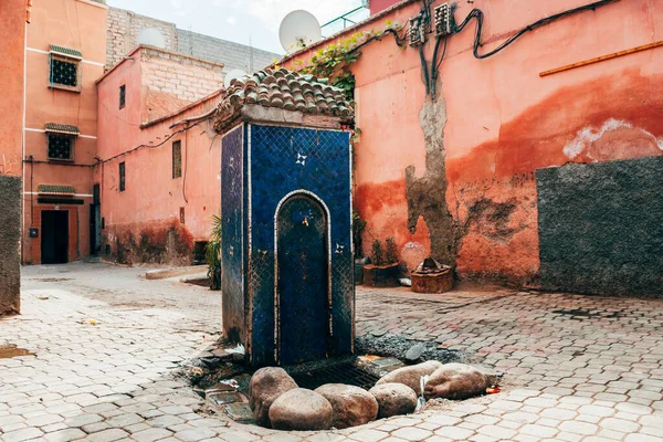 Kleurrijke Straat Van Marrakech Medina Marokko — Stockfoto