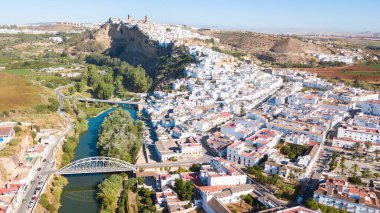 Arcos de la frontera 'nın havadan görünüşü, İspanya