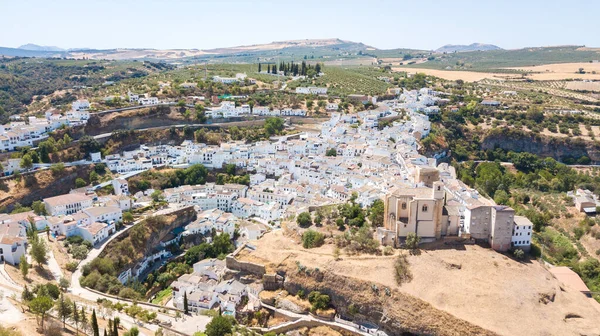 Vista Aérea Ciudad Setenil Las Bodegas España — Foto de Stock