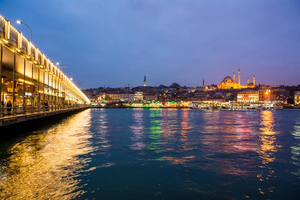 Istanbul Turkey Февраля 2016 Вид Мост Галата Стамбул — стоковое фото