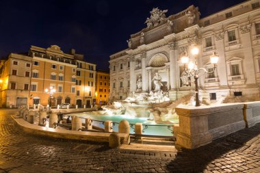 Roma, İtalya 'da fontana di trevi manzarası