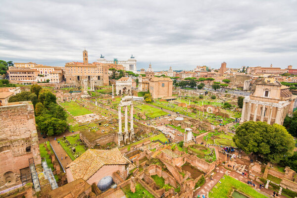 views of the famous roman forum in rome, italy