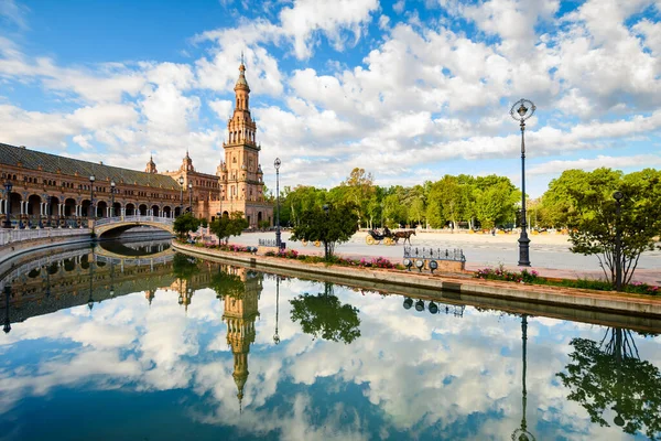 Hermosa Plaza Espaa Sevilla España — Foto de Stock