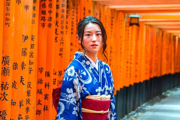 Kyoto Japan August 2018 Rotes Torii Tor Von Fushimi Inari — Stockfoto