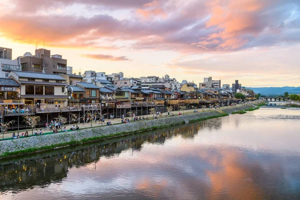 Изумительный Вид Улицу Pontocho Киото Япония — стоковое фото