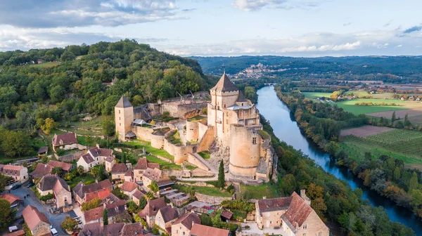 Vue Aérienne Ville Castelnaud Chapelle France Image En Vente