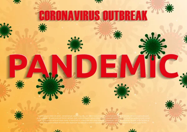  COVID-19 enfeksiyon konsepti. Coronavirus salgını metni. Çin 'de koronavirüs salgını. Corona virüsünün dünyaya yayılması. Tipografi ve bakteri yayılımının vektör illüstrasyonu.