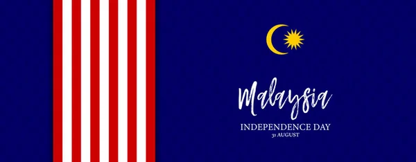 31 Ağustos 'ta Malezya Bağımsızlık Günü' nün Walaysian bayrak deseni ve örnek metin örnekleriyle illüstrasyonu.