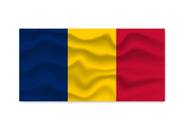 Beyaz arkaplanda desen izole edilmiş Çad bayrağı.