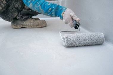 Japonya 'daki su geçirmez endüstriyel depo için beton zemine Epoksi boya.