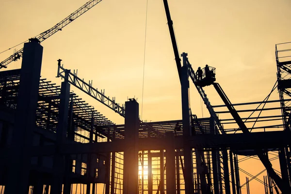 Bauarbeiter Auf Baustelle — Stockfoto