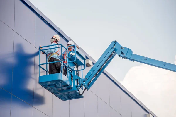 Facade Construction Worker Builder — Stock Photo, Image